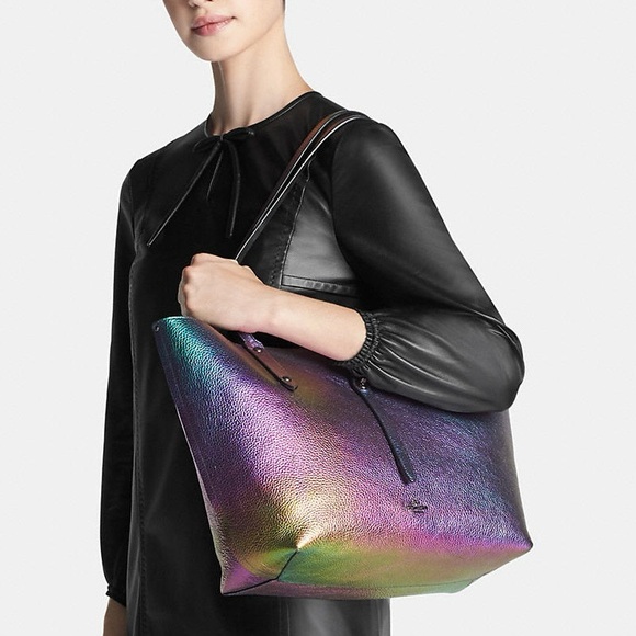 Coach Handbags - RARE!! COACH F22550 Hologram Oil Slick Petrol Metallic City Tote Shoulder Bag